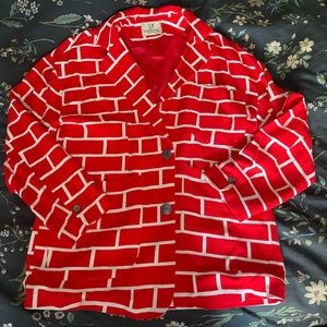 Fashion Brand Company Brick Pattern Linen Blazer - M